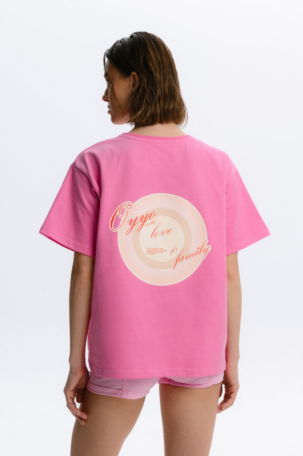 Футболка WITH LOVE  розовая M-L